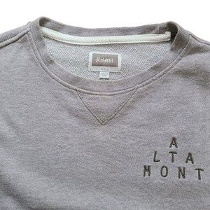 ALTAMONT Gray Cotton Blend French Terry Crew Neck Sweatshirt Size Small